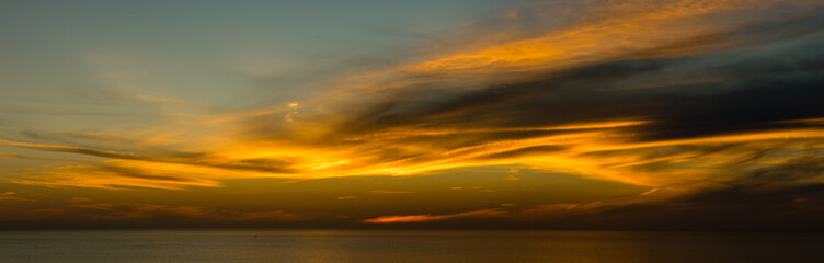 Sunset at the Pacific ocean, San Diego, California