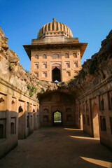 Old ruins mahal cenotaphs of Orchha. Madhya Pradesh, India