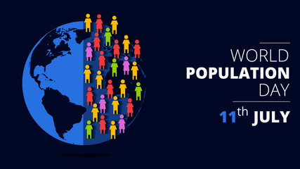 World population day banner - Vector Illustration