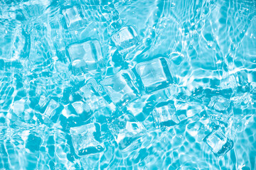 Cool and transparent ice in summer
