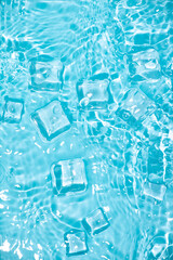 Cool and transparent ice in summer