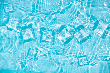 Cool and transparent ice in summer