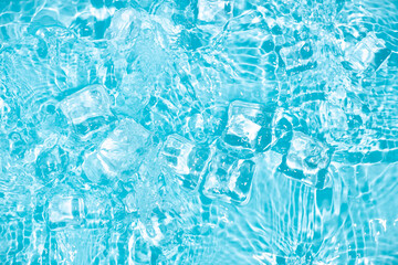 Cool and transparent ice in summer