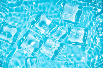 Cool and transparent ice in summer