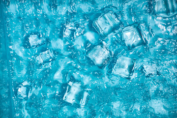 Cool and transparent ice in summer