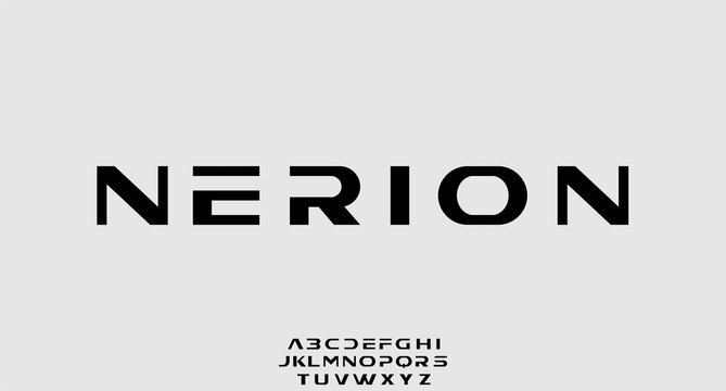 Nerion, modern futuristic typeset display font	