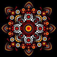 Aboriginal mandala dot painting - Vector illustration