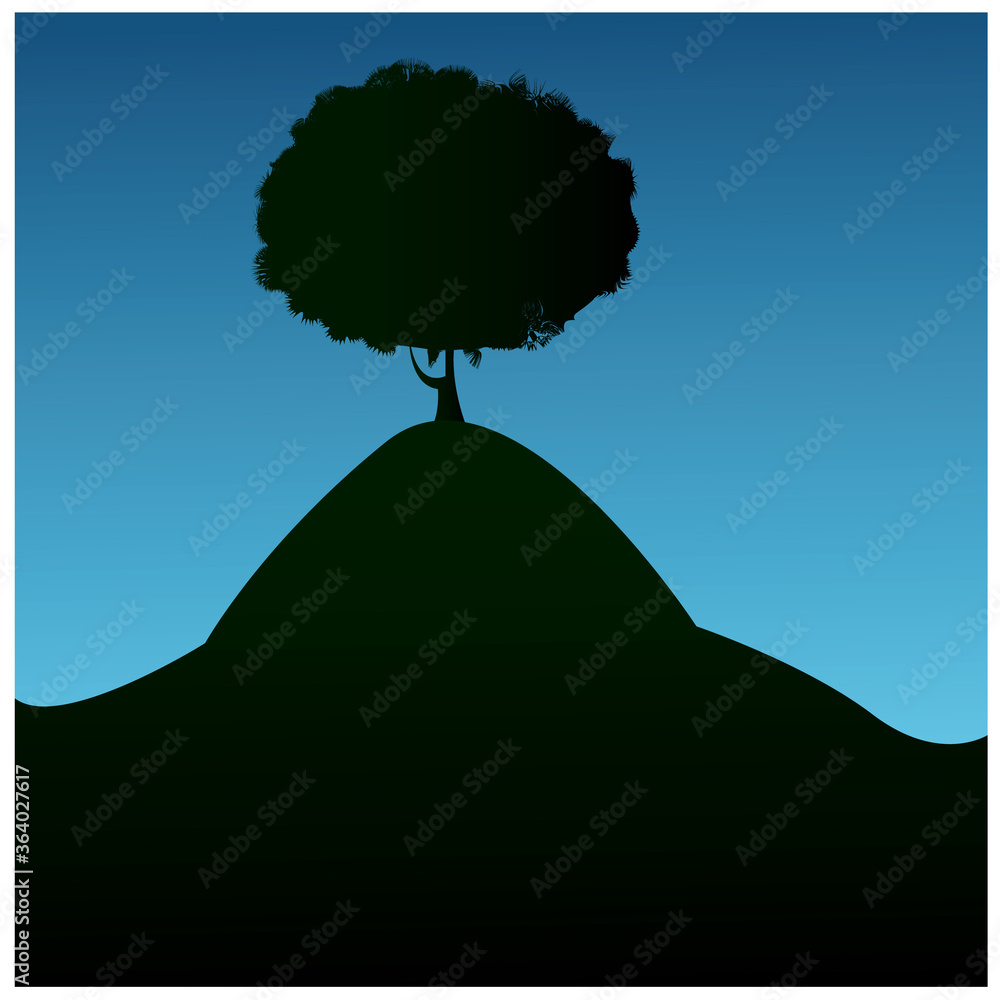 Wall mural vector logo tree design in eps 10. simple template and ready to use.