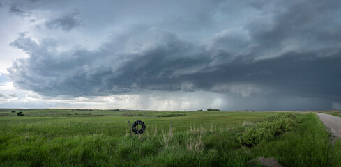 Storms on the Great Plains with Roads in backgrouns