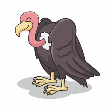 Vulture Cactus Cartoon Isolated Illustration