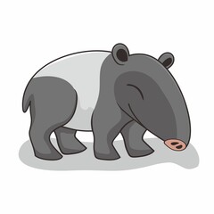 Tapir Cartoon Isolated Illustration