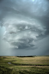 Severe Weather in Summertime on the Great Plains With Bodies of Water in the Photo
