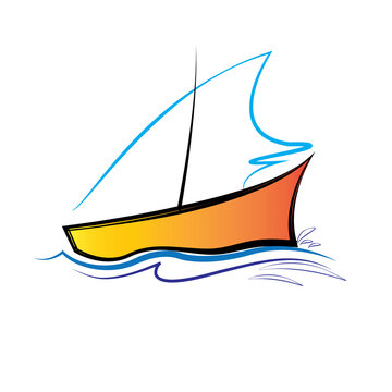 Vector logo boat design in eps 10. Simple template and ready to use.