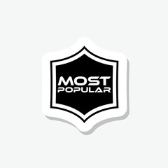 Most popular sticker icon isolated on gray background