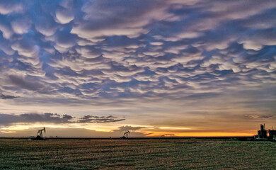 Mammatus Clouds on the Great Plains Suring Summertime Severe Weather
