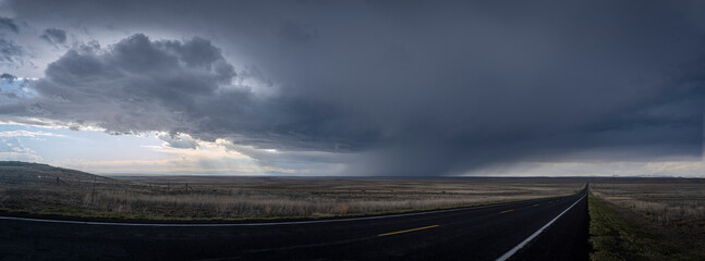 Storms on the Great Plains with Roads in backgrouns