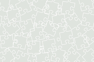 Puzzle background, banner, blank. Vector jigsaw section template.  Confusion of pieces, mess mosaic.