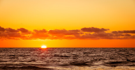 Sunset at the Torrey Pine beach, San Diego, California