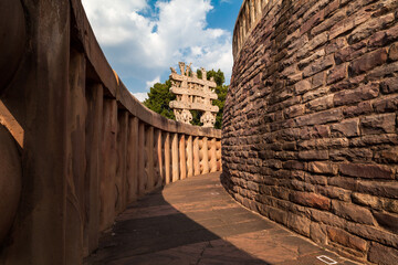 The Great Sanchi Stupa, Buddhist Architecture at sanchi, Madhya Pradesh, India