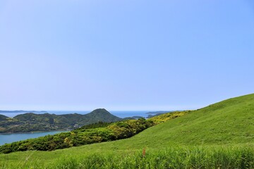 mountain landscape with blue sky