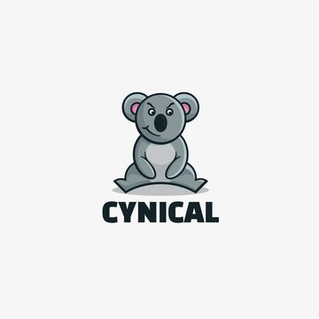 Vector Logo Illustration Cynical Simple Mascot Style.