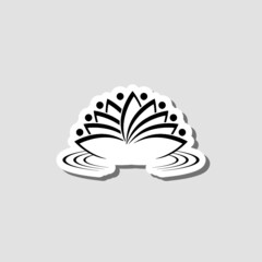 Lotus on water sticker isolated on gray background