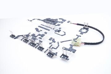 Medical device circuit boards on a white background