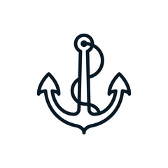 Anchor outline icons. Vector illustration. Editable stroke. Isolated icon suitable for web, infographics, interface and apps.