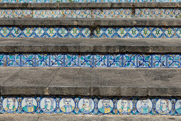 Stairway with polychrome ceramic tiles from Caltagirone Sicilia