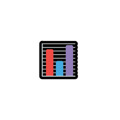 Bar chart vector icon. Isolated increasing, decreasing graph bar illustration