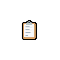 Clipboard vector icon. Isolated clipboard, notepad paper illustration