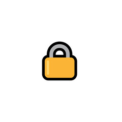 Padlock vector icon. Isolated closed lock illustration