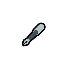 Fountain pen vector icon. Isolated fountain pen illustration