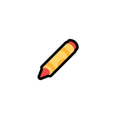 Crayon vector icon. Isolated crayon pencil illustration