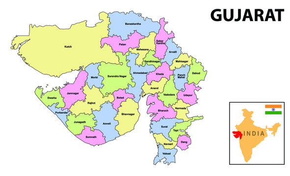 Gujarat All District Map Gujarat Map Images – Browse 587 Stock Photos, Vectors, And Video | Adobe  Stock