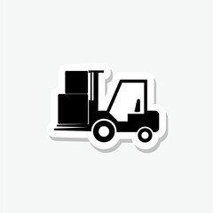 Forklift sticker icon isolated on gray background