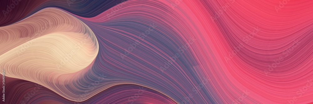 Poster abstract colorful waves header design with moderate pink, dark slate gray and baby pink colors. can 