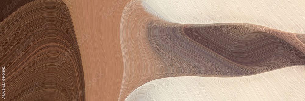 Poster creative decorative curves header design with pastel brown, bisque and old mauve colors. can be used