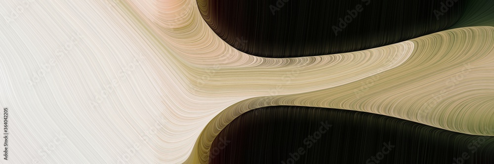 Poster dynamic decorative curves background with black, light gray and dark khaki colors. can be used as po
