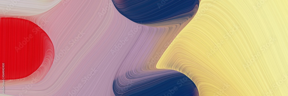 Poster art colorful curves backdrop with tan, midnight blue and strong red colors. can be used as header or