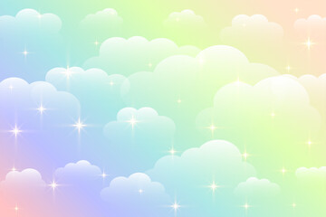 dreamy rainbow color beautiful clouds background design