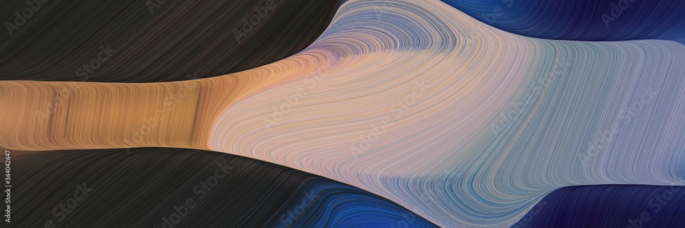 Aufkleber liquid colorful curves design with very dark blue, light slate gray and tan colors. can be used as h