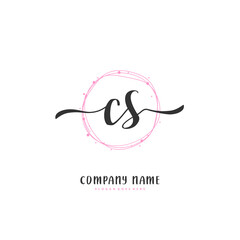 Obraz premium C S CS Initial handwriting and signature logo design with circle. Beautiful design handwritten logo for fashion, team, wedding, luxury logo.