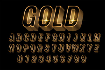 3d golden alphabets set premium letters design