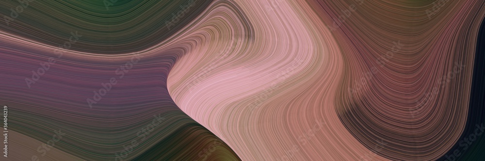 Poster creative colorful curves banner design with old mauve, rosy brown and very dark green colors. can be