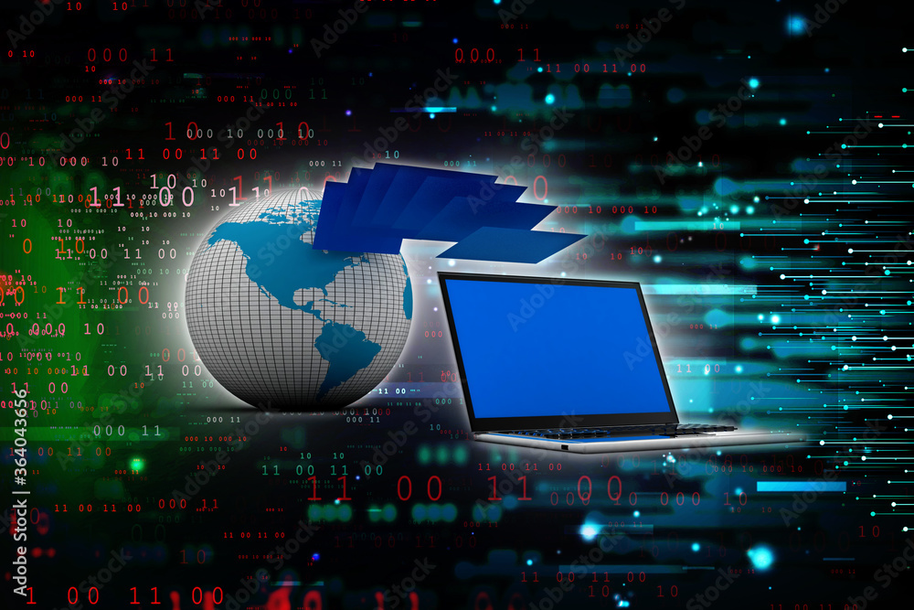 Poster 3d rendering technology Computer network