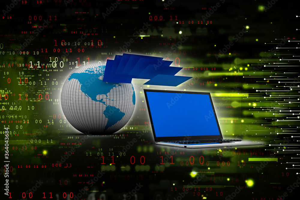Poster 3d rendering technology Computer network