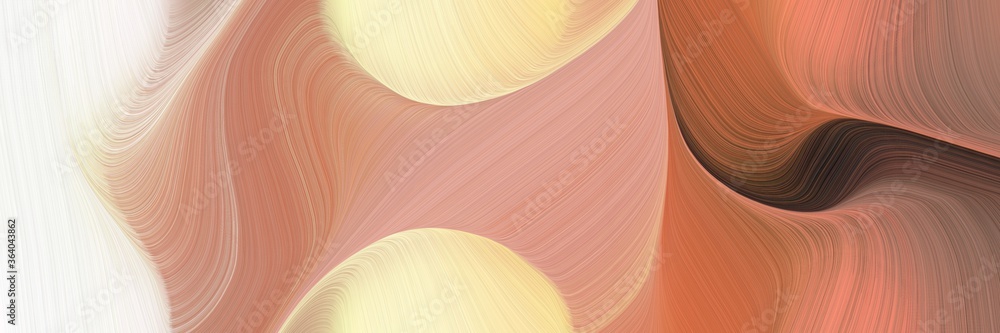 Poster modern decorative curves background with dark salmon, linen and old mauve colors. can be used as hea