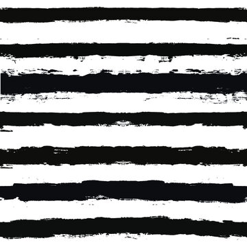 Stripes pattern, grunge stripe seamless background, black and white Hand drawn brush strokes. vector grungy stripes, paintbrush line backdrop