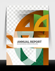 Business flyer annual report, circle and triangle shapes modern design